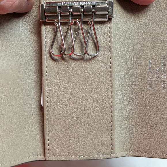 Louis Vuitton Beige Perforated Monogram Leather Key Ring - Picture 8 of 11